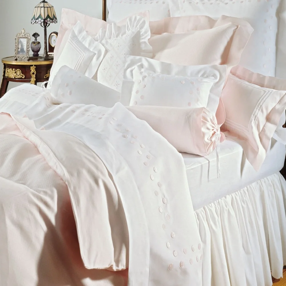 Schweitzer linen pink polka dot full duvet cover